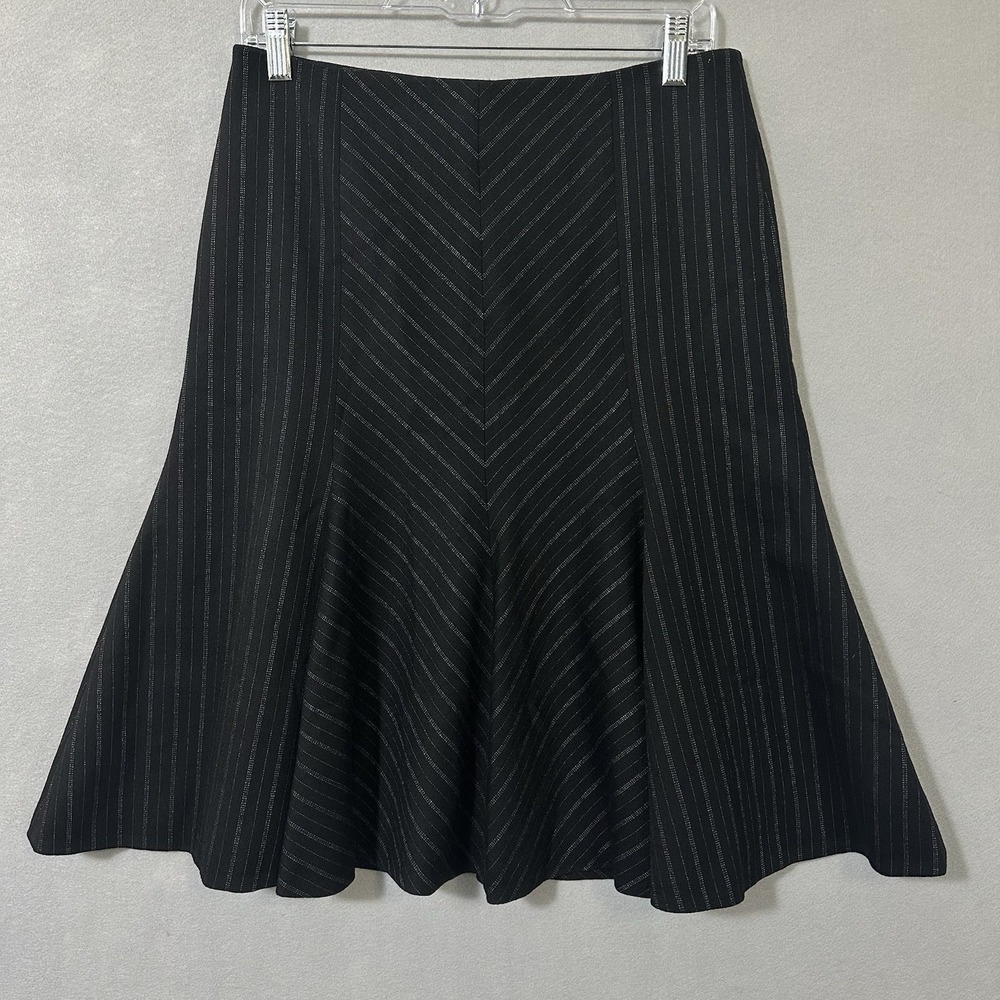 M Missoni Black Pink Striped Skirt Knee Length Lined Wool Women's Size 6